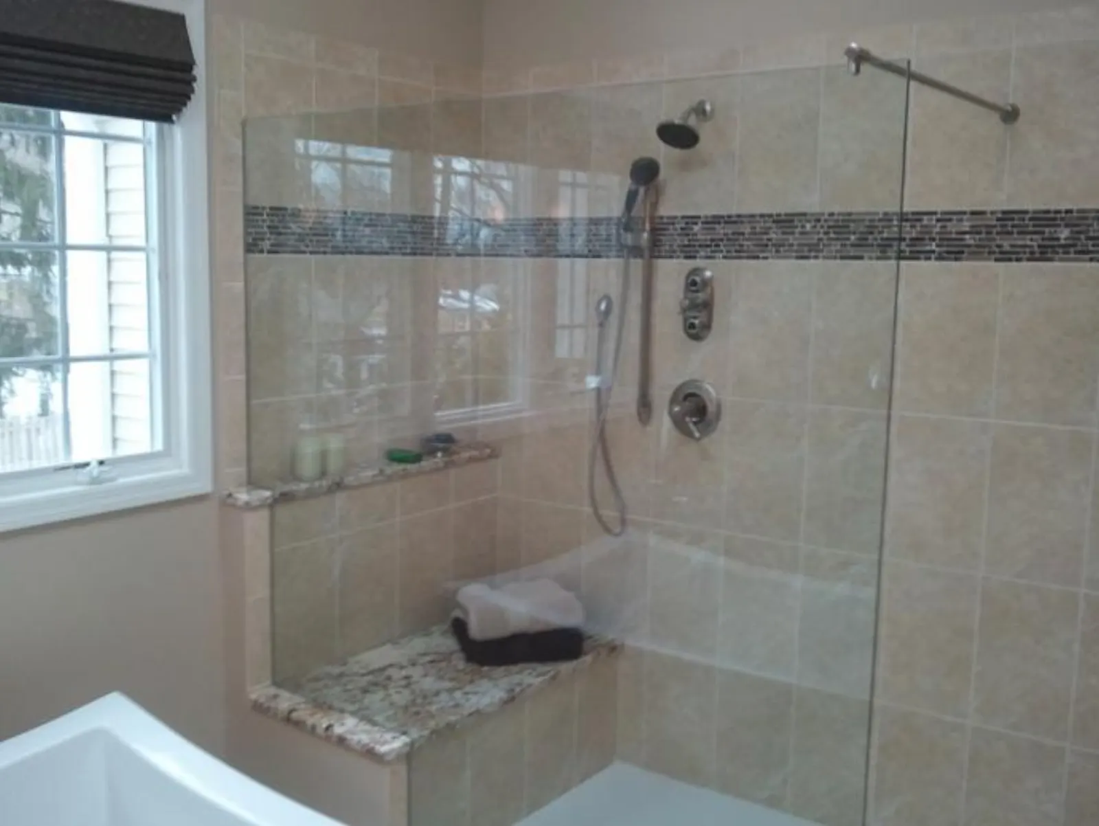 Frameless glass shower door install